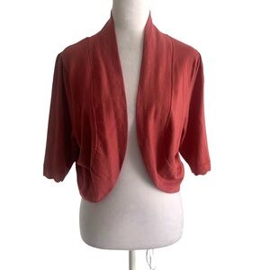 NWT Torrid Womens 2 18/20 Mauvewood 3/4 Sleeve Open-Front Cropped Cardigan